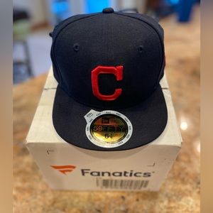Kids youth fitted Cleveland baseball hat. Size 6 3/8 inches